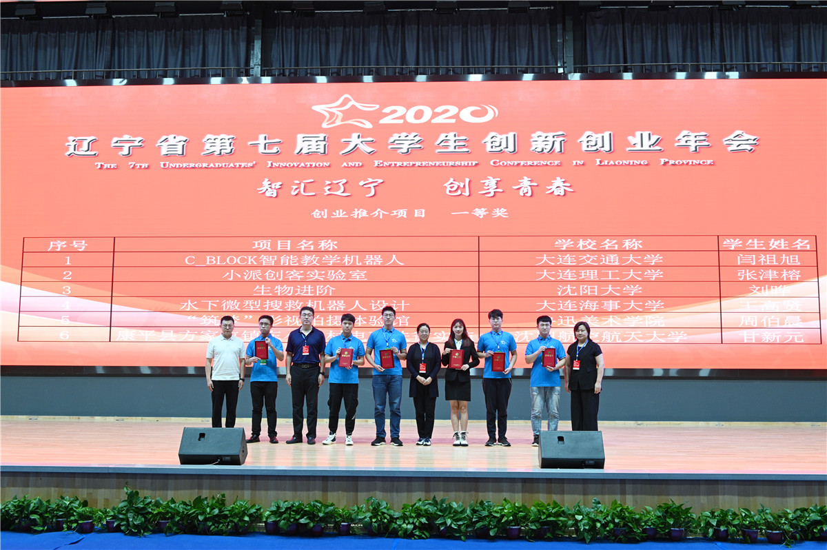 与会领导、嘉宾为获奖学生代表颁发了证书
